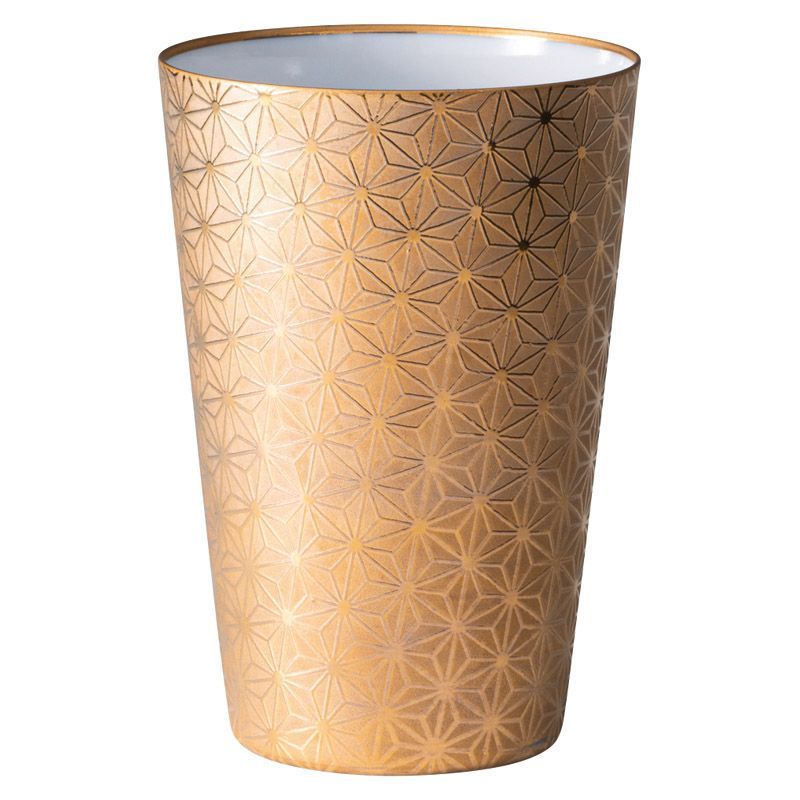 ギフト 食器 うすづくり 麻の葉 タンブラー370 ml 木箱入 ゴールド US-1012 C