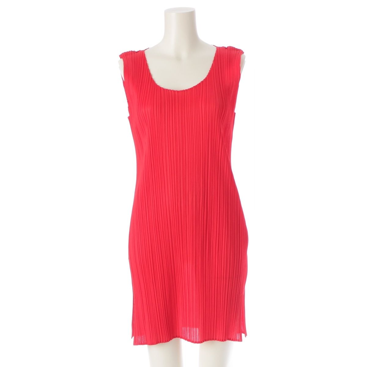 プリーツプリーズ イッセイミヤケ ノースリーブ ミニ ワンピース