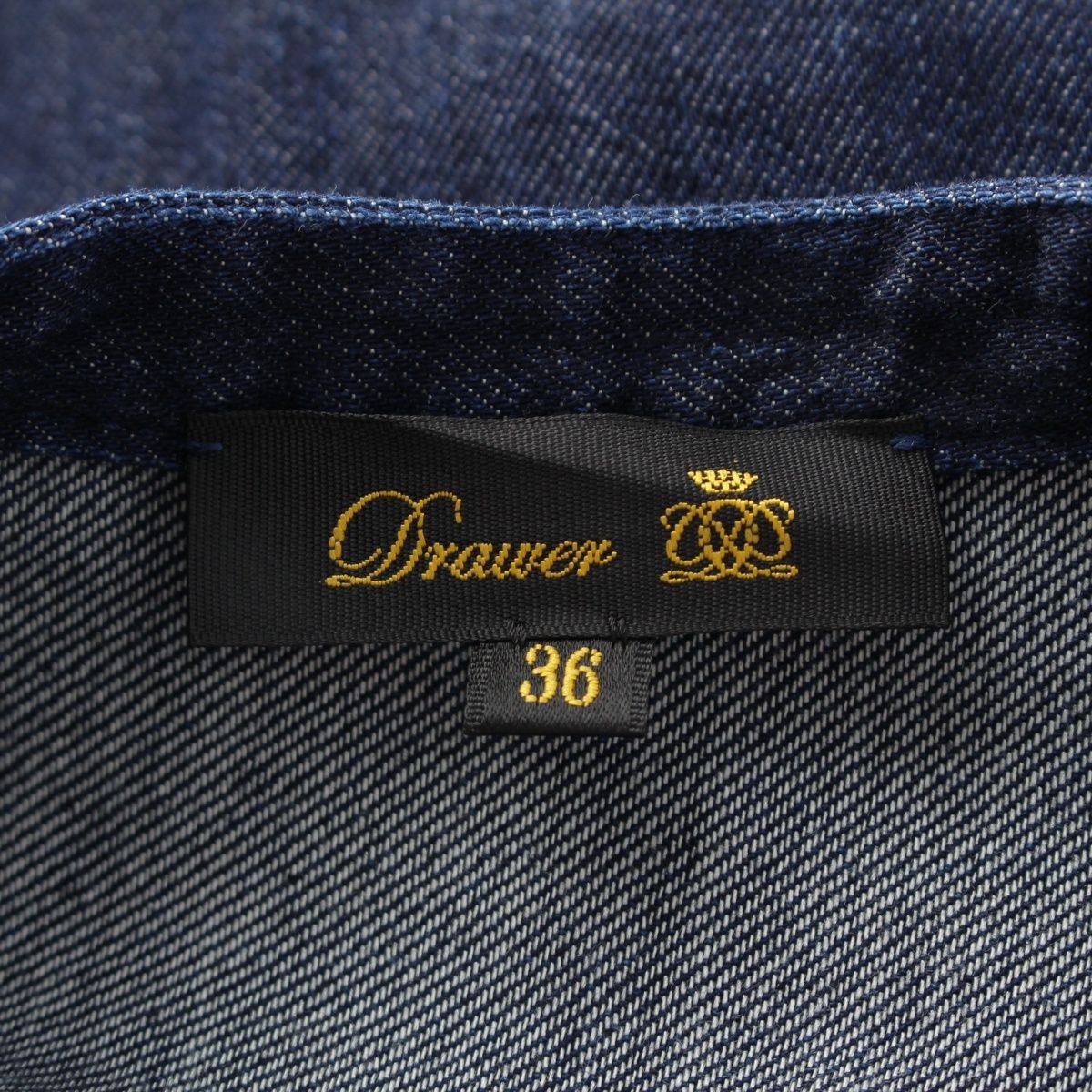 ドゥロワー 25SS コットン×シルク デニム フリル 長袖シャツ トップス