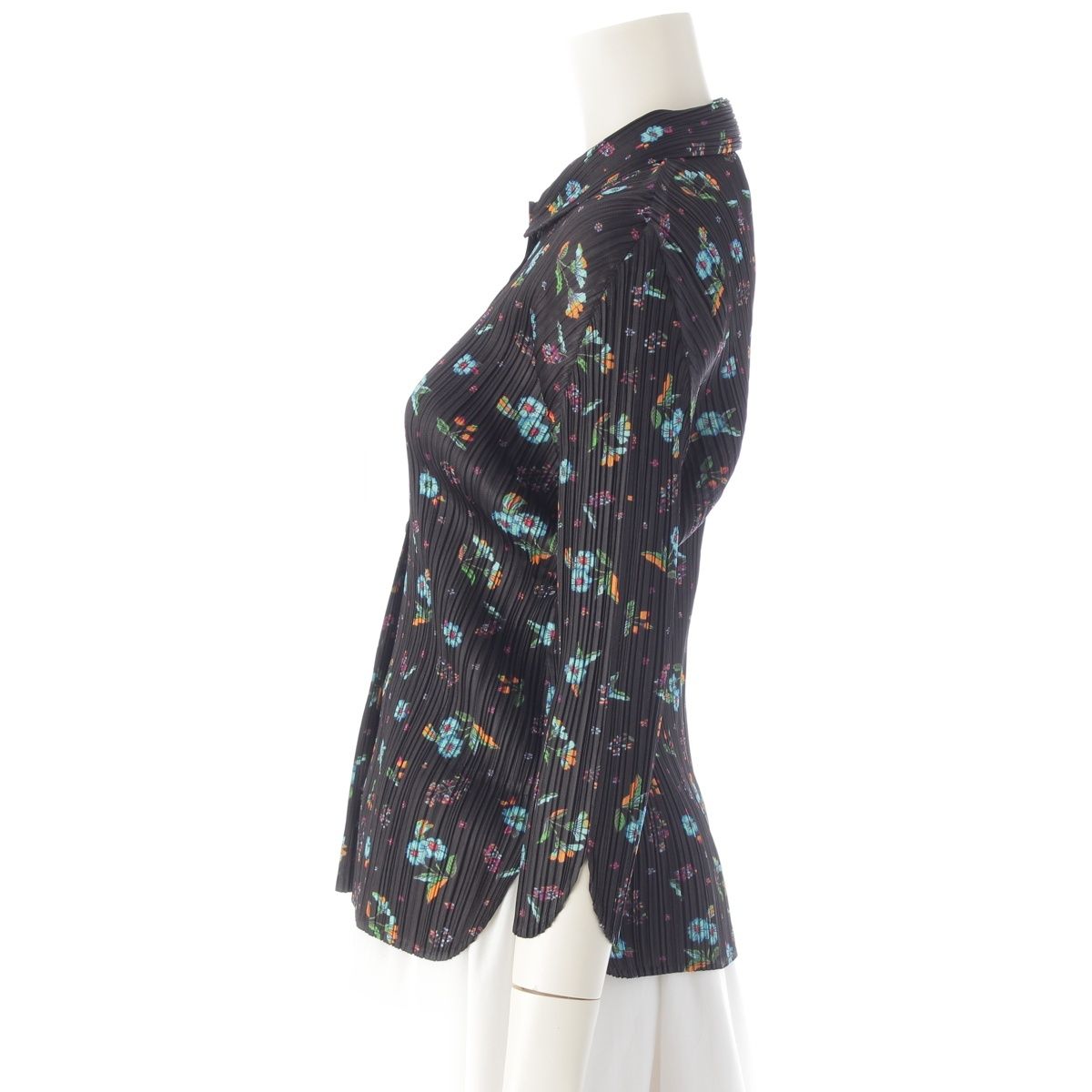 プリーツプリーズ イッセイミヤケ 花柄 総柄 長袖 カーディガン  