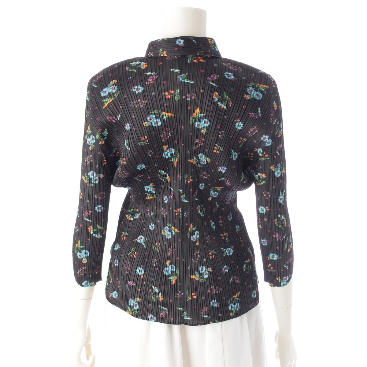 プリーツプリーズ　長袖トップス　花柄 プリーツプリーズ イッセイミヤケ 花柄 総柄 長袖 カーディガン