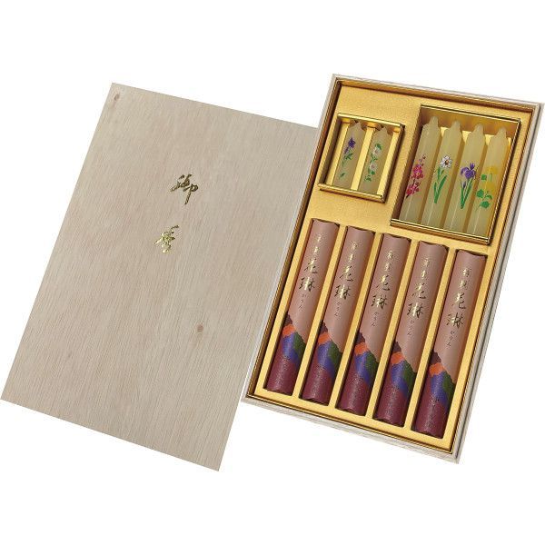 【ギフト】[仏具]薫寿堂 特撰花琳 蜜蝋ローソクセット