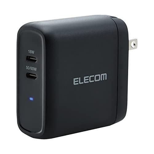 エレコム USB コンセント 充電器 USB PD認証 合計68W Type-C×1 スイングプラグ ホワイト MPA-ACCP24BK
