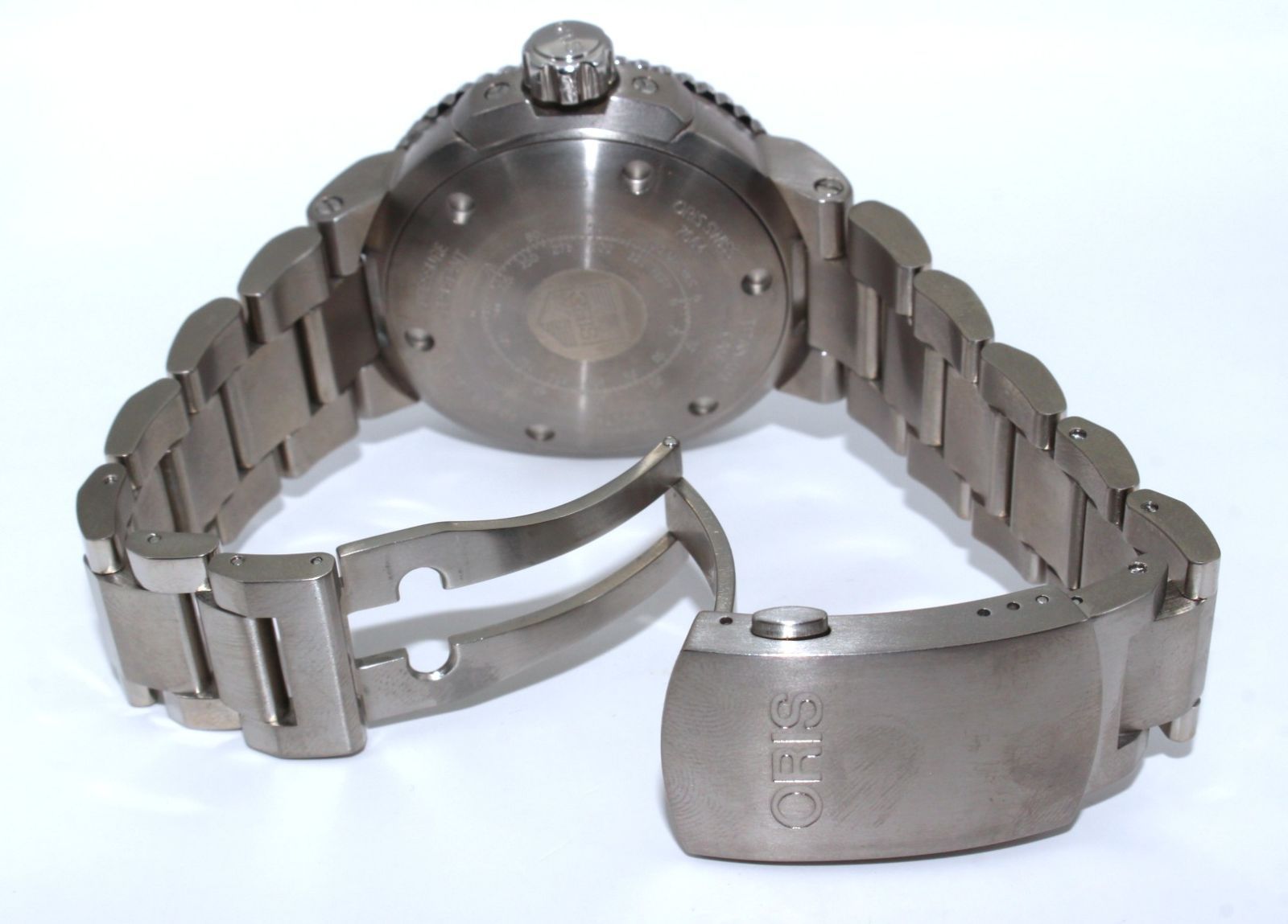  VRW 1547 時計 ORIS オリス 01 743 7664 7253 アクイス スモールセコンド デイト GR文字盤 メンズ 自動巻き 腕時計 稼働品 ネイビー系 自動巻き時計 腕時計(アナログ)