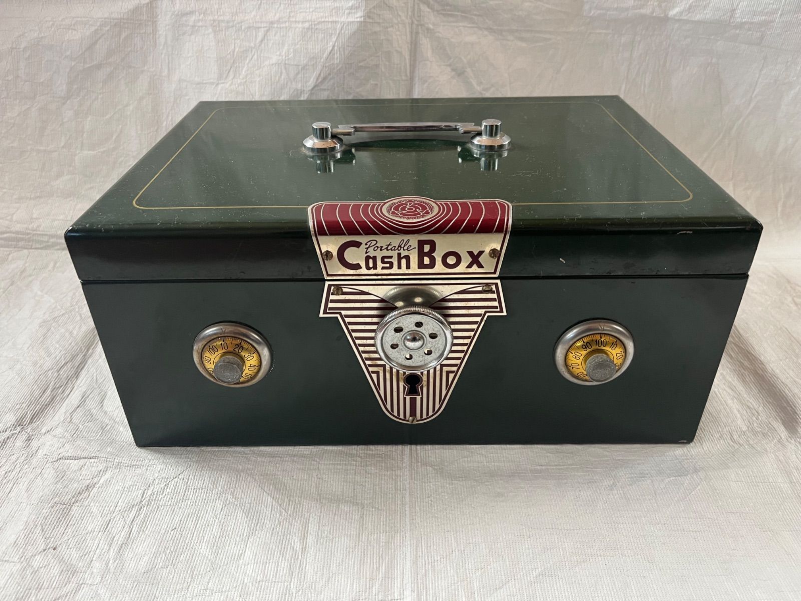 東邦（TOHO）昭和レトロな手提げ金庫（キャッシュボックス