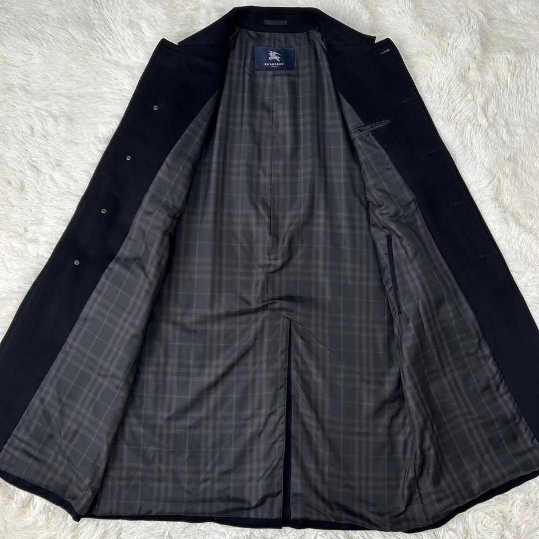 【美品/L】バーバリーロンドン チェスターコート シャドーチェック 黒 極美品/LL】BURBERRY LONDON バーバリーロンドン チェスターコート
