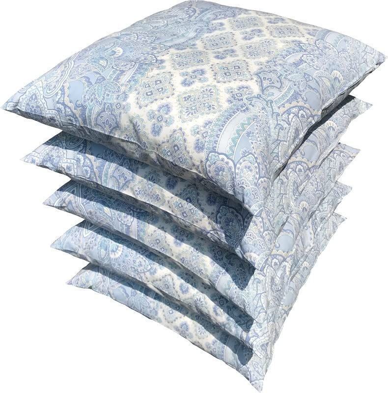 座布団カバー 55x59 5枚セット Aペーズリー ブルー 55 59 日本製 綿100