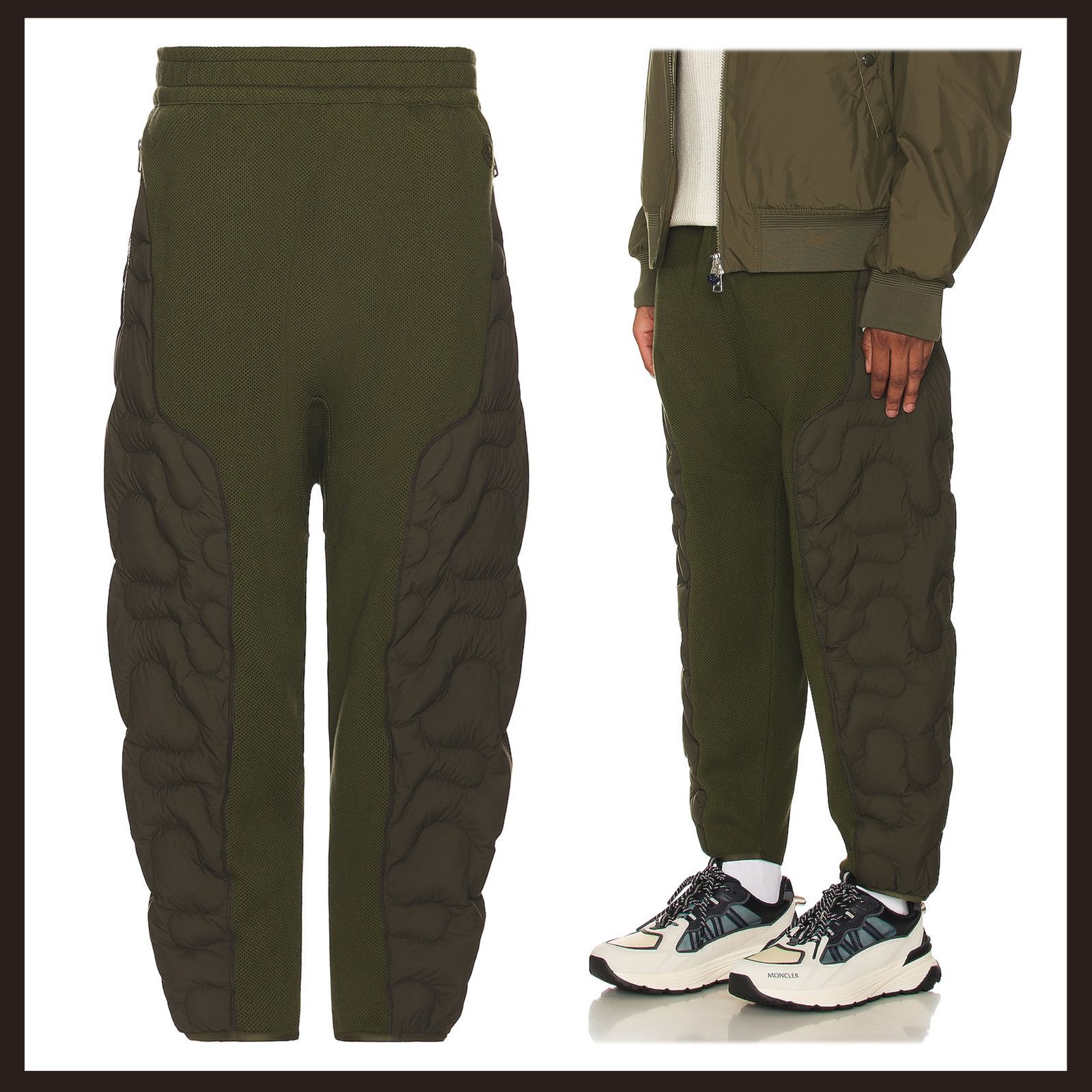 MONCLER オリーブグリーン ジョガーパンツ MONCLER オリーブグリーン