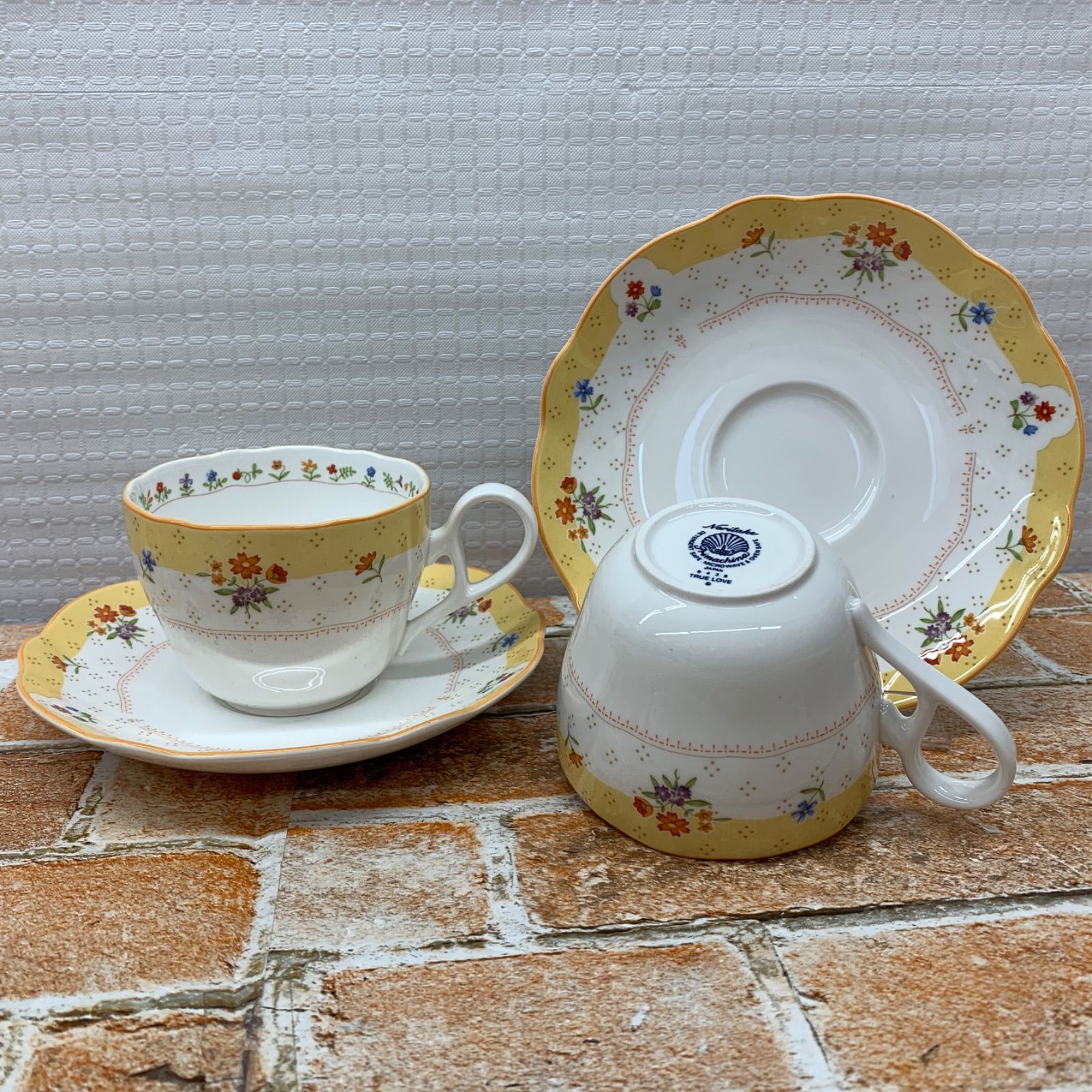 Noritake ノリタケ TRUE LOVE ペアカップ＆ソーサー USED現状品 YMO1