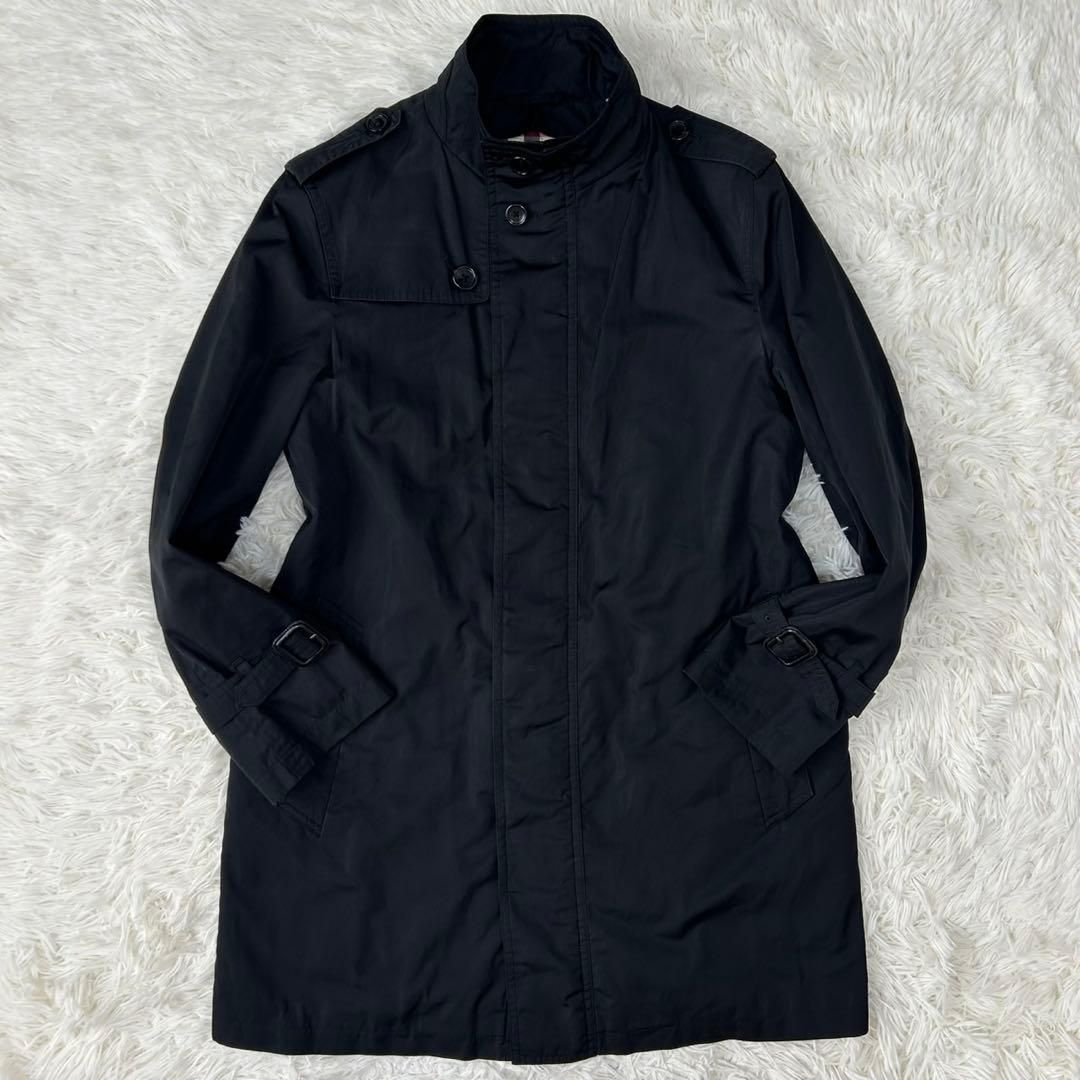 【美品/M】バーバリーロンドン ステンカラーコート アウター 黒 ライナー付 美品/M】BURBERRY LONDON バーバリーロンドン ステンカラーコート
