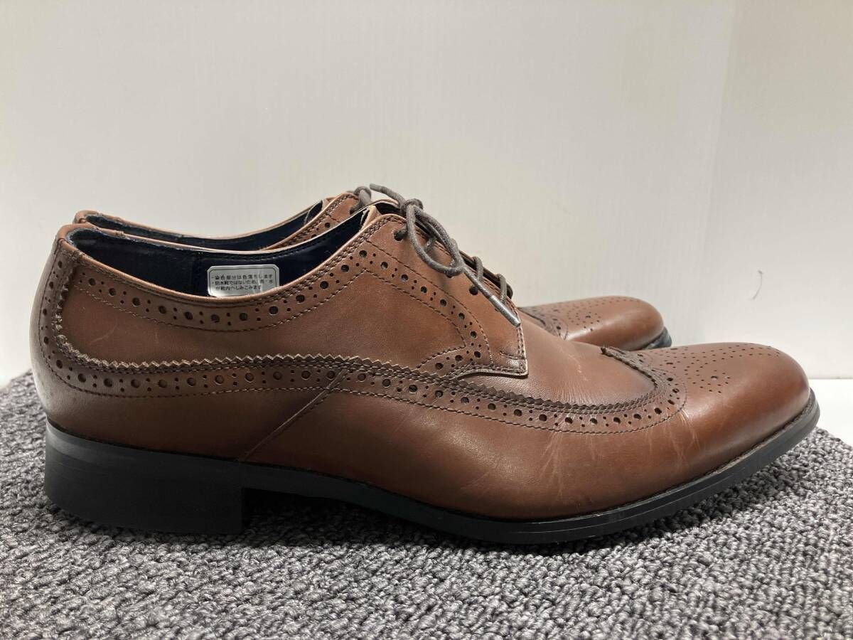 REGALリーガル ウイングチップ レザーシューズ/ ダークブラウン V106