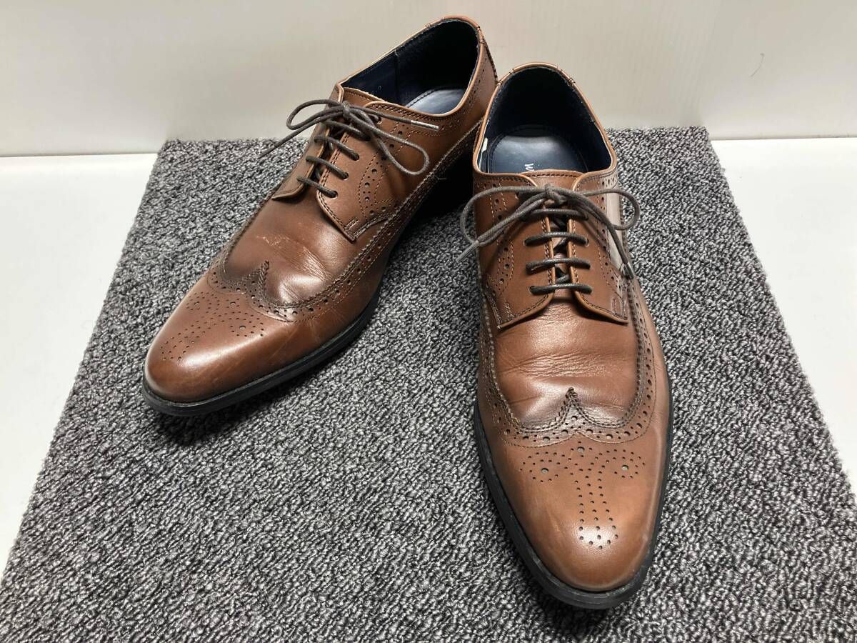 REGALリーガル ウイングチップ レザーシューズ/ ダークブラウン V106