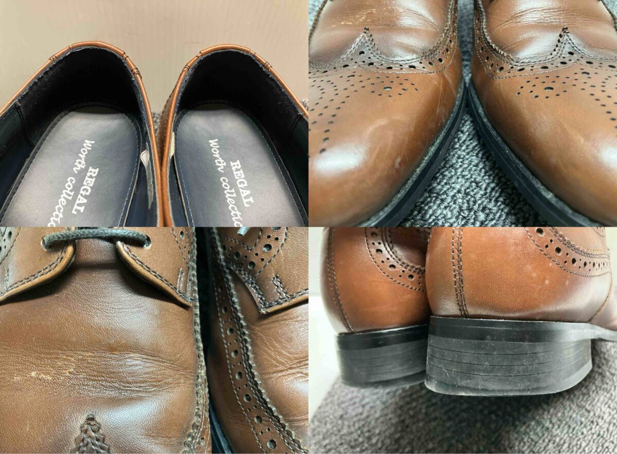 REGALリーガル ウイングチップ レザーシューズ/ ダークブラウン V106