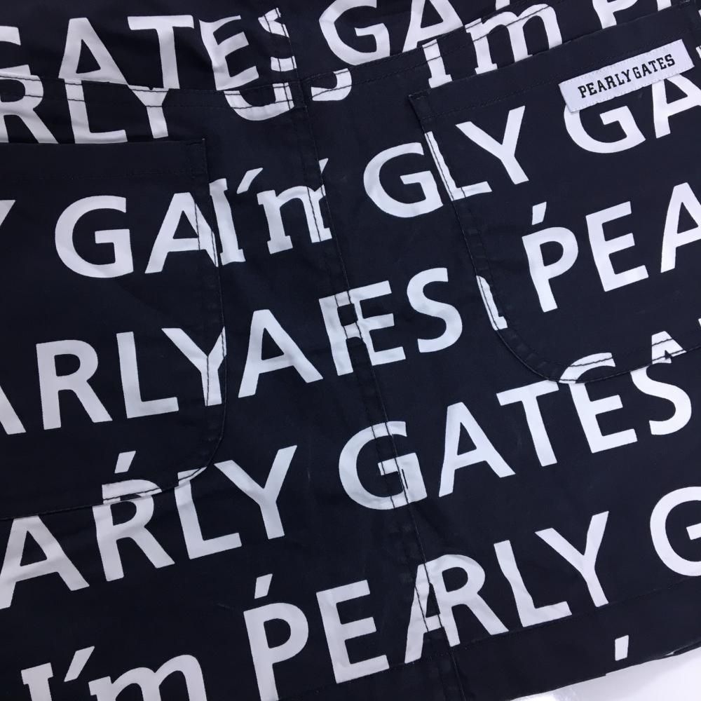 パーリーゲイツ スカート ネイビー×白 ロゴ総柄 内側30周年 レディース