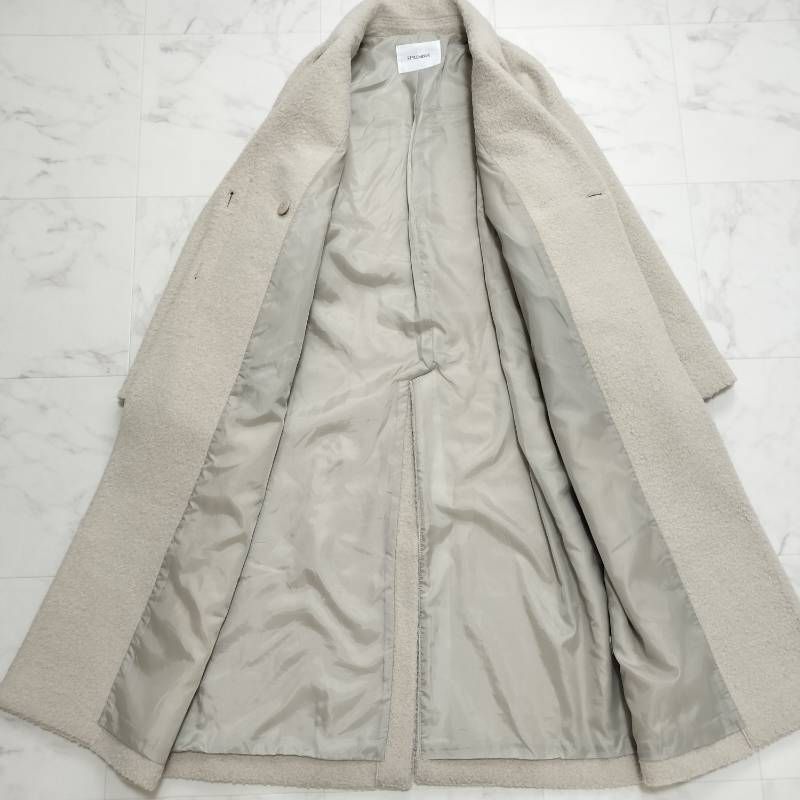 レディース 【STYLEMIXER】2WAYカラーベルトロングコート、アイボリー