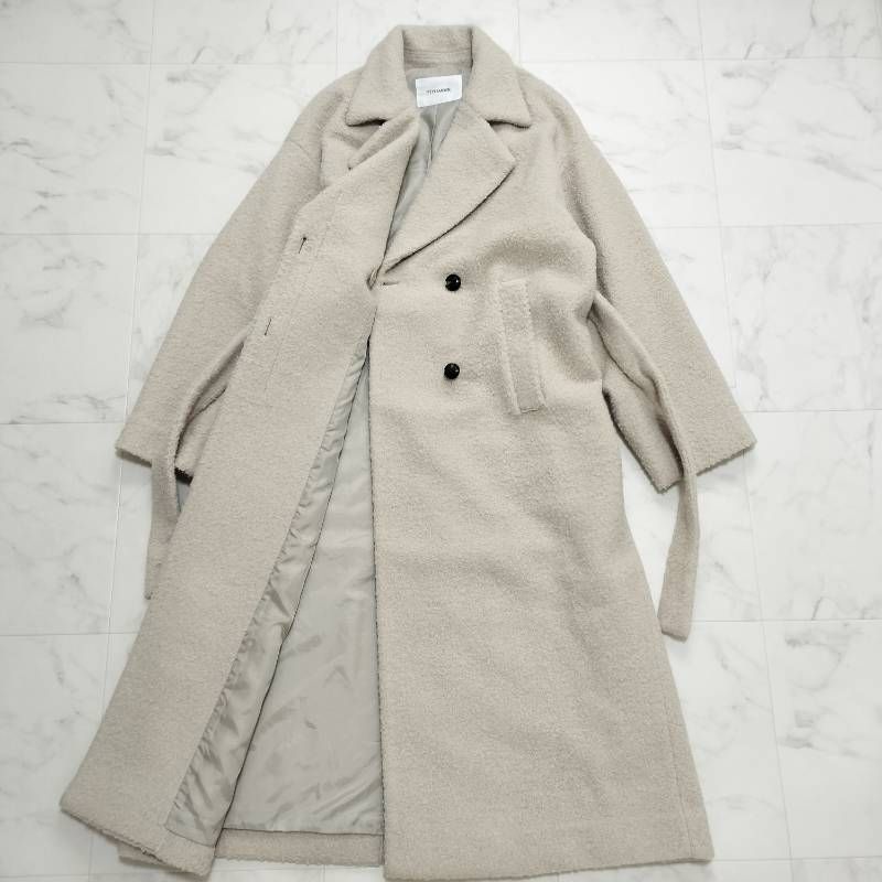 レディース 【STYLEMIXER】2WAYカラーベルトロングコート、アイボリー