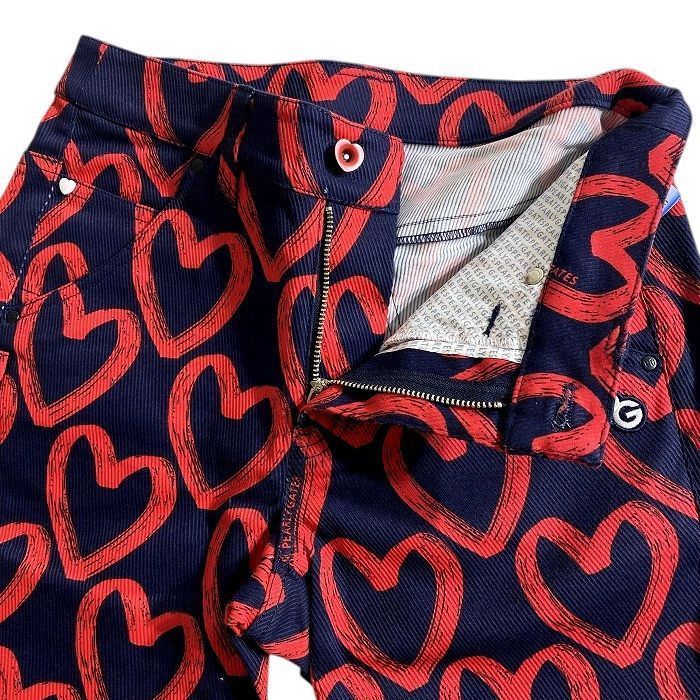 新品 パーリーゲイツ ルアンチンカルゼ落書きハート柄スカート サイズ0