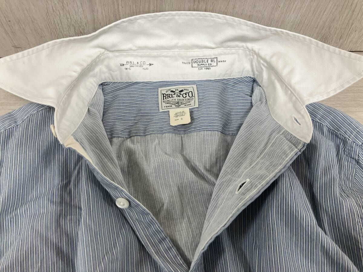 マ*ラ様 Double RL ストライプ 長袖シャツ Mサイズ RRL/ダブルアールエル/Double RL/長袖シャツ/ストライプクレリック