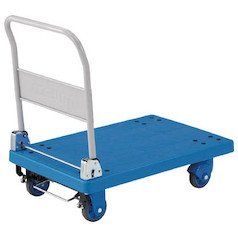 TRUSCO トラスコ 樹脂台車 グランカート サイレント 718 x 468 折りたたみハンドル ストッパー付 TPX 701 S