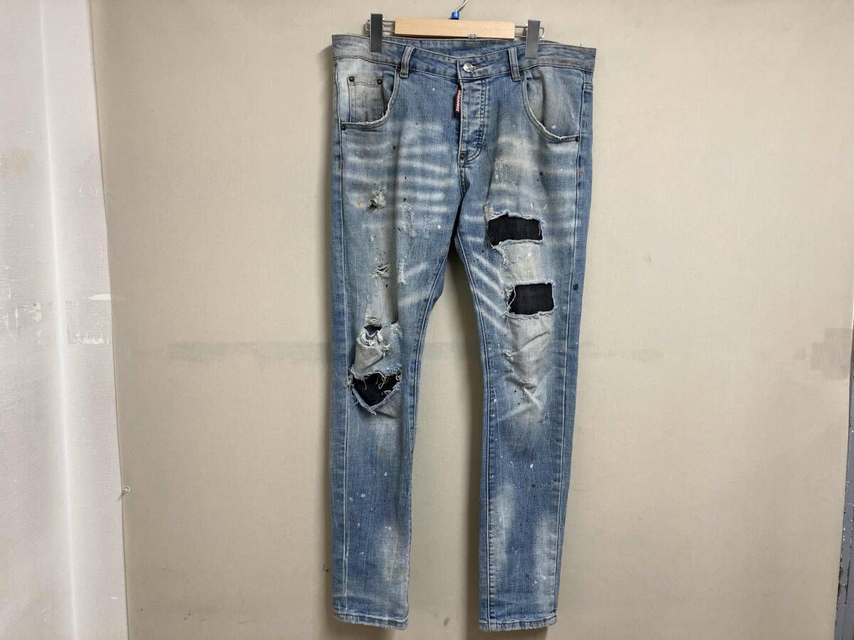 DSQUARED2 デザイン デニムパンツ インディゴ 32 イタリア製 GUY 
