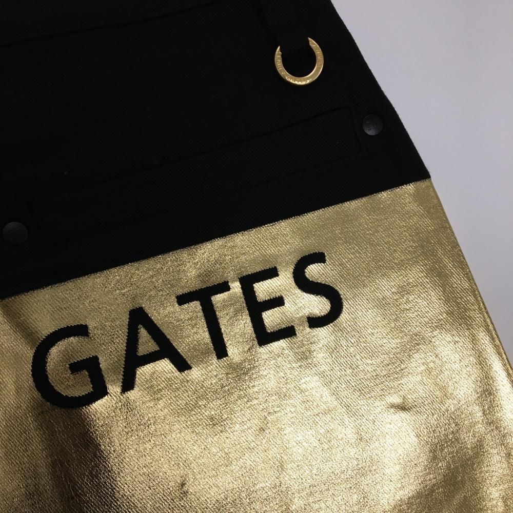 超美品】パーリーゲイツ スカート 黒×ゴールド 箔プリント ストレッチ