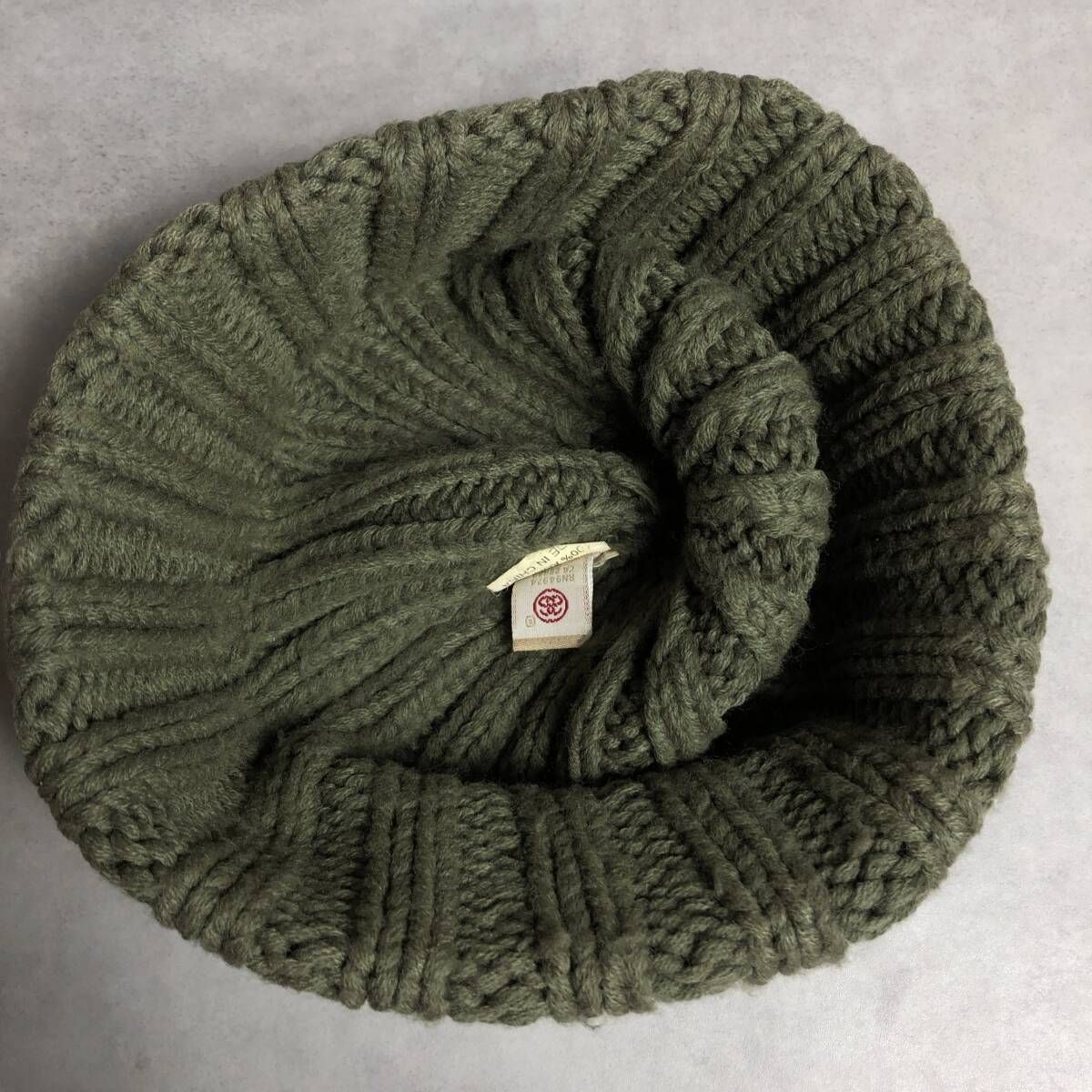 PQ092◇STUSSY : 00's ニットキャップ◇オリーブ系 オールド