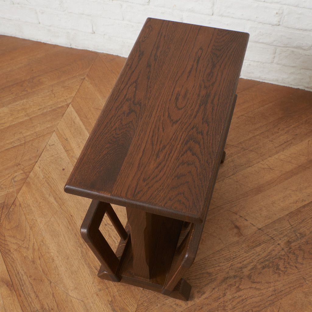 オランダ製 起立木工 オーク マガジンラック サイドテーブル 収納 天然