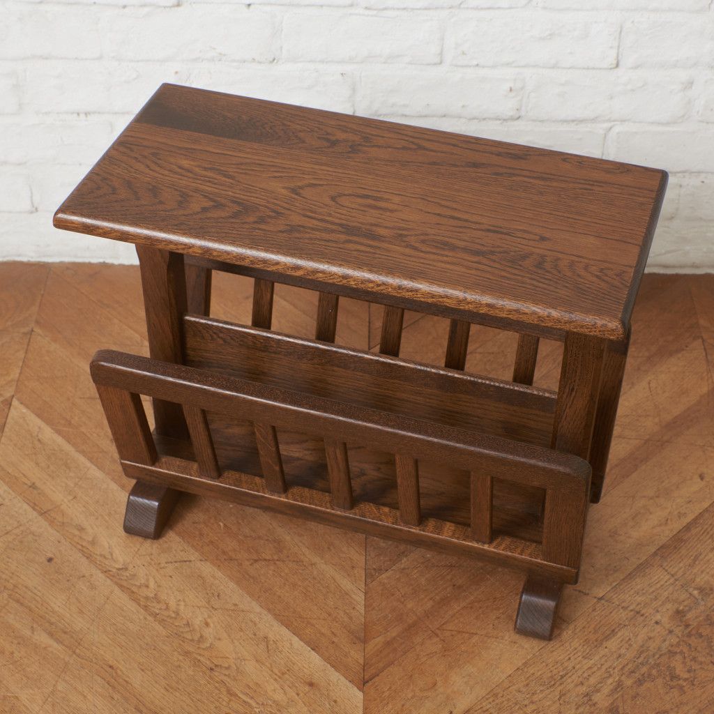 オランダ製 起立木工 オーク マガジンラック サイドテーブル 収納 天然