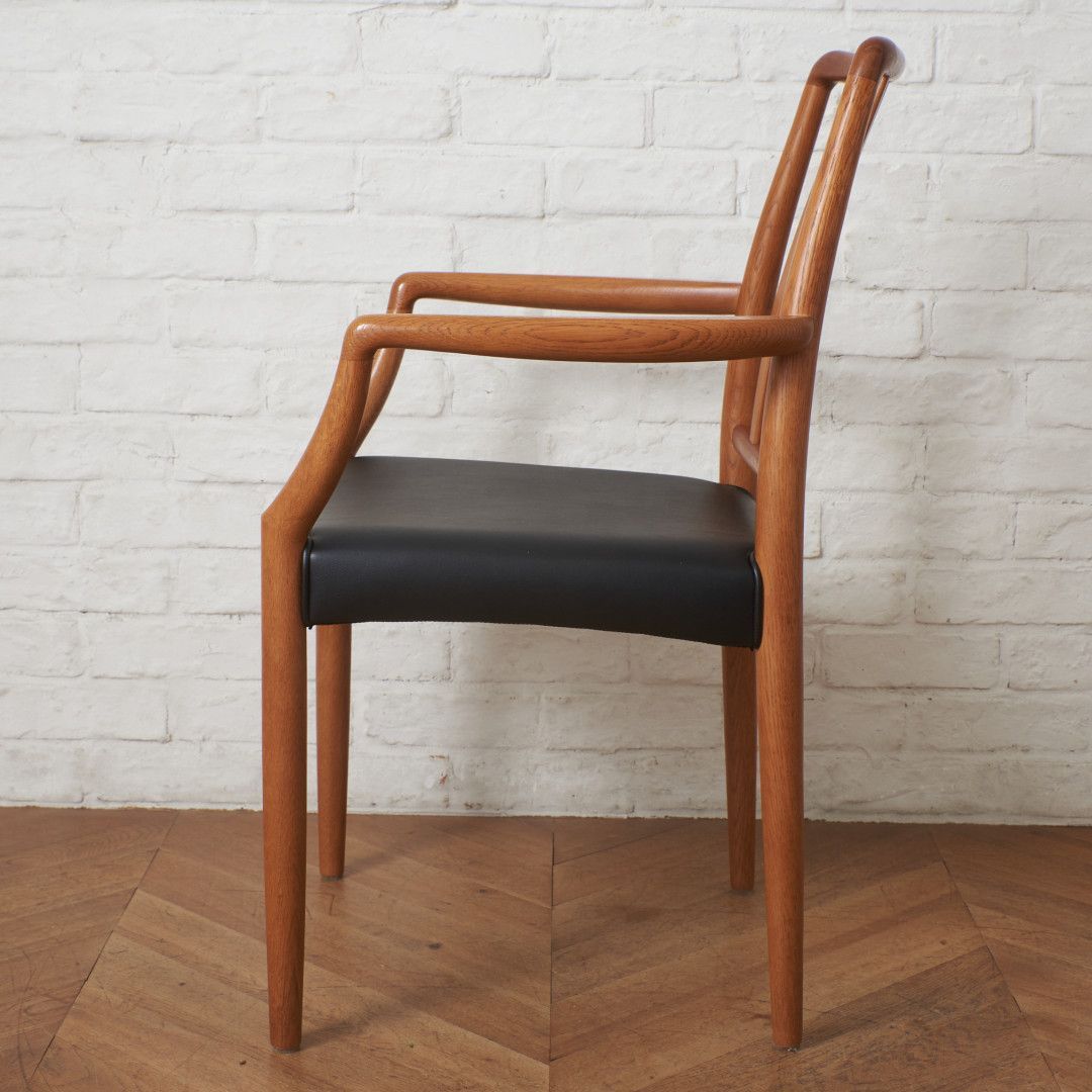 【美品】日進木工 アームチェア　GROW (Natural Brown) 張替済 日進木工 GROW アームチェア Natural Brown ダイニングチェア