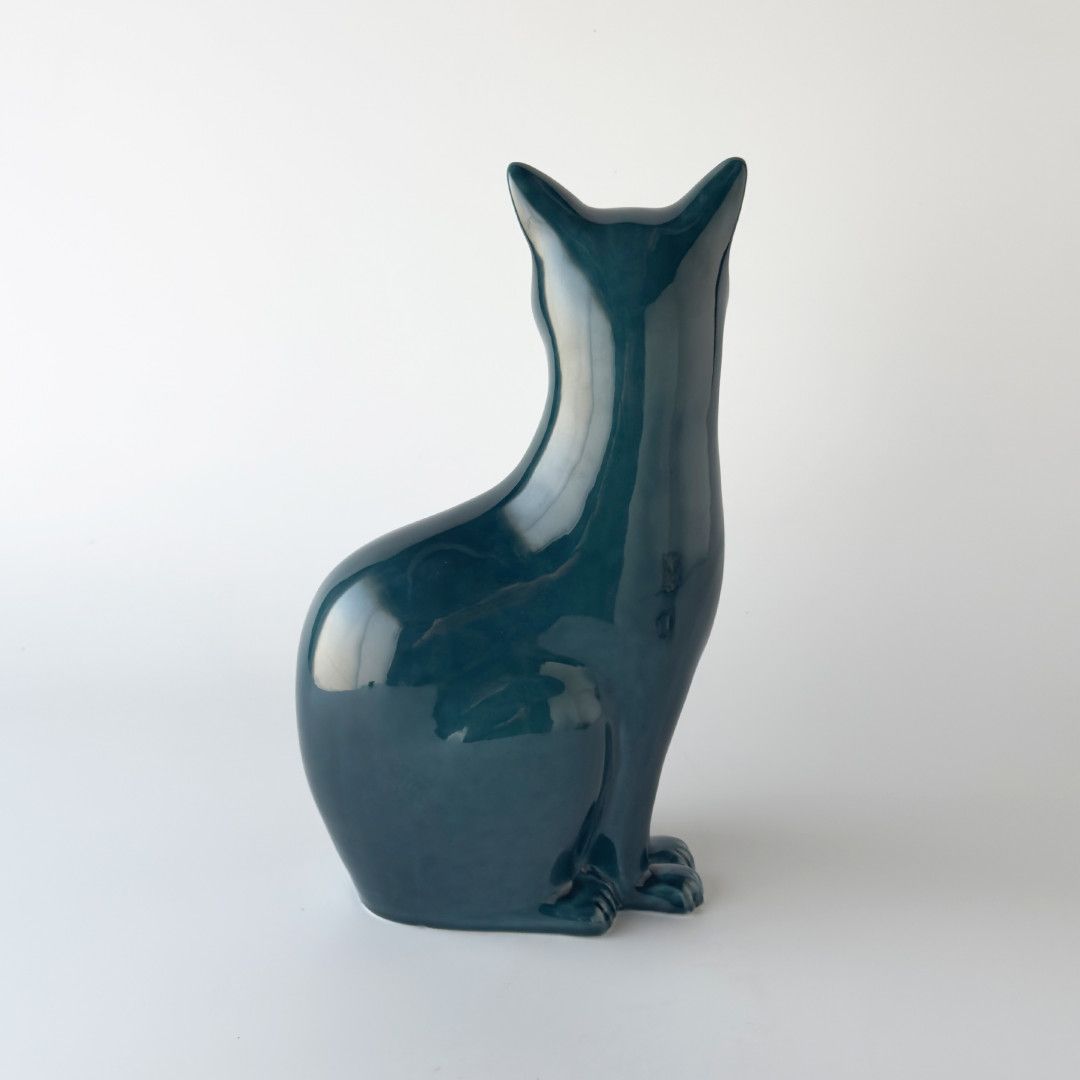 英国 Poole Pottery 猫 オブジェ 陶器 フィギュア 置物 セラミック