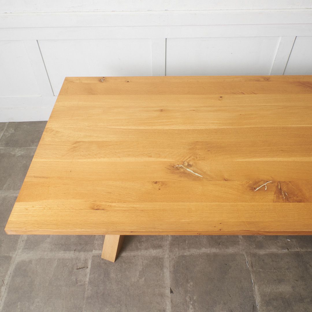 大型 飛騨産業 キツツキ ダイニングテーブル Xフレーム 無垢材 オーク