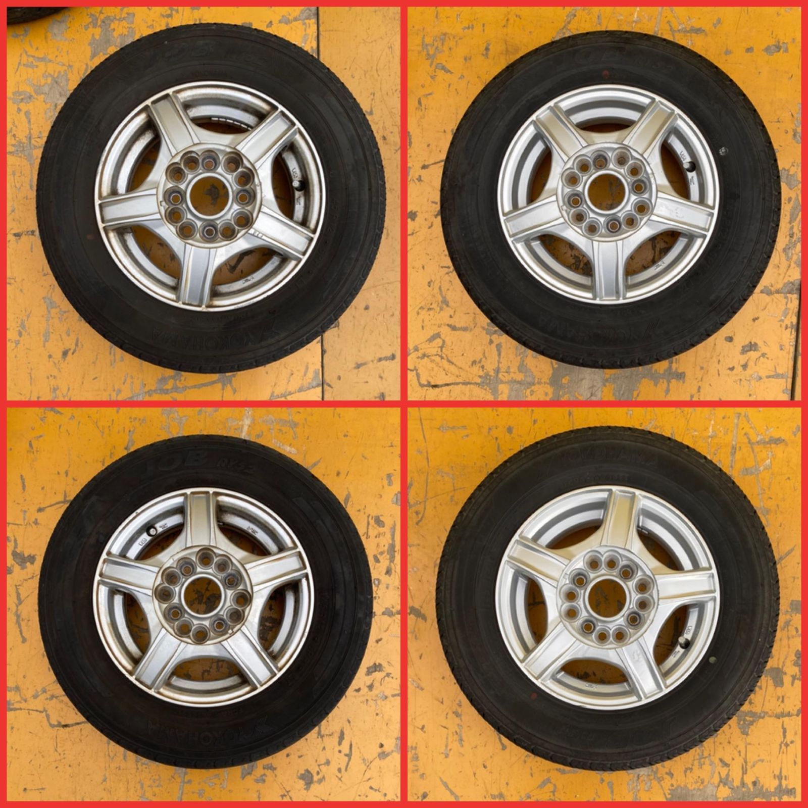 ZT-7522] 4本 5穴 アルミホイール 12X4 ヨコハマタイヤ 日本製 145 R12