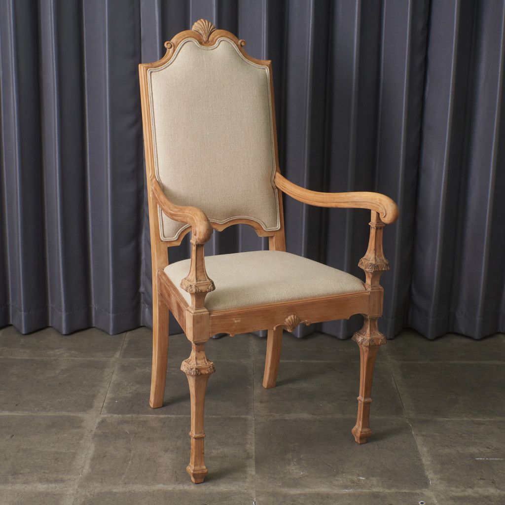 張替済 英国 アンティーク アームチェア ダイニングチェア ストリップ