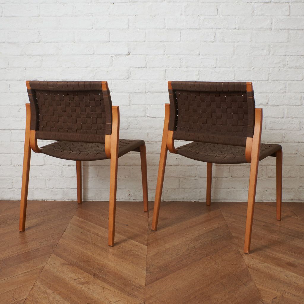 2脚セット arflex NT アームレス チェア アルフレックス 布テープ張り