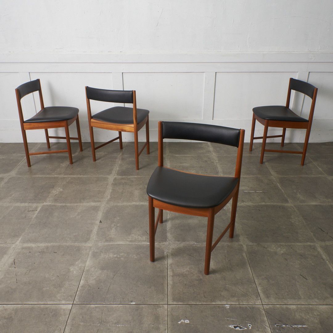 張替済 4脚セット A.H. McINTOSH ダイニングチェア 英国 ヴィンテージ