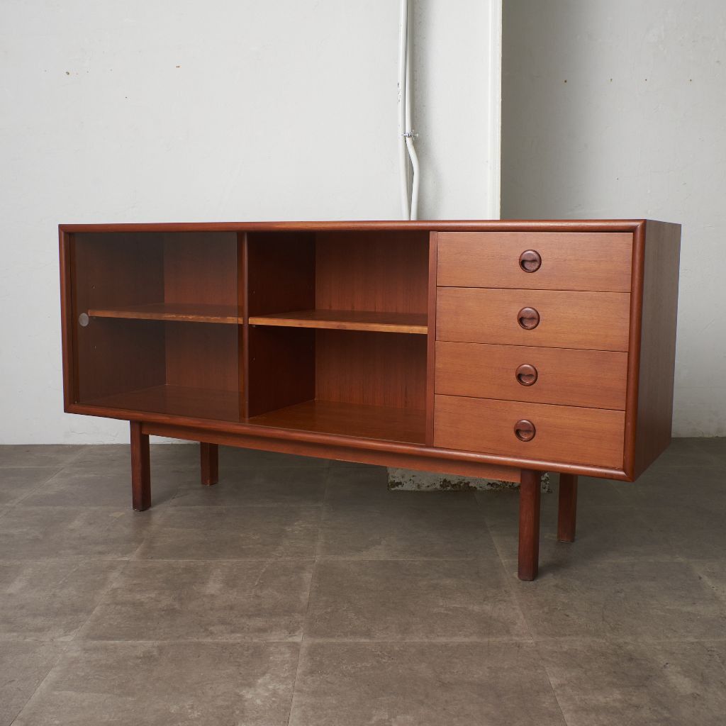 ジャパン ヴィンテージ チーク 木製 サイドボード 飾り棚 キャビネット