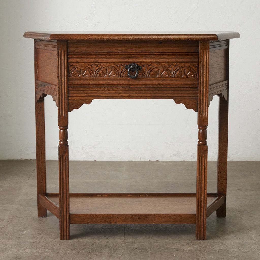 Old Charm サイド キャビネット オーク サイドテーブル 飾り台 花台