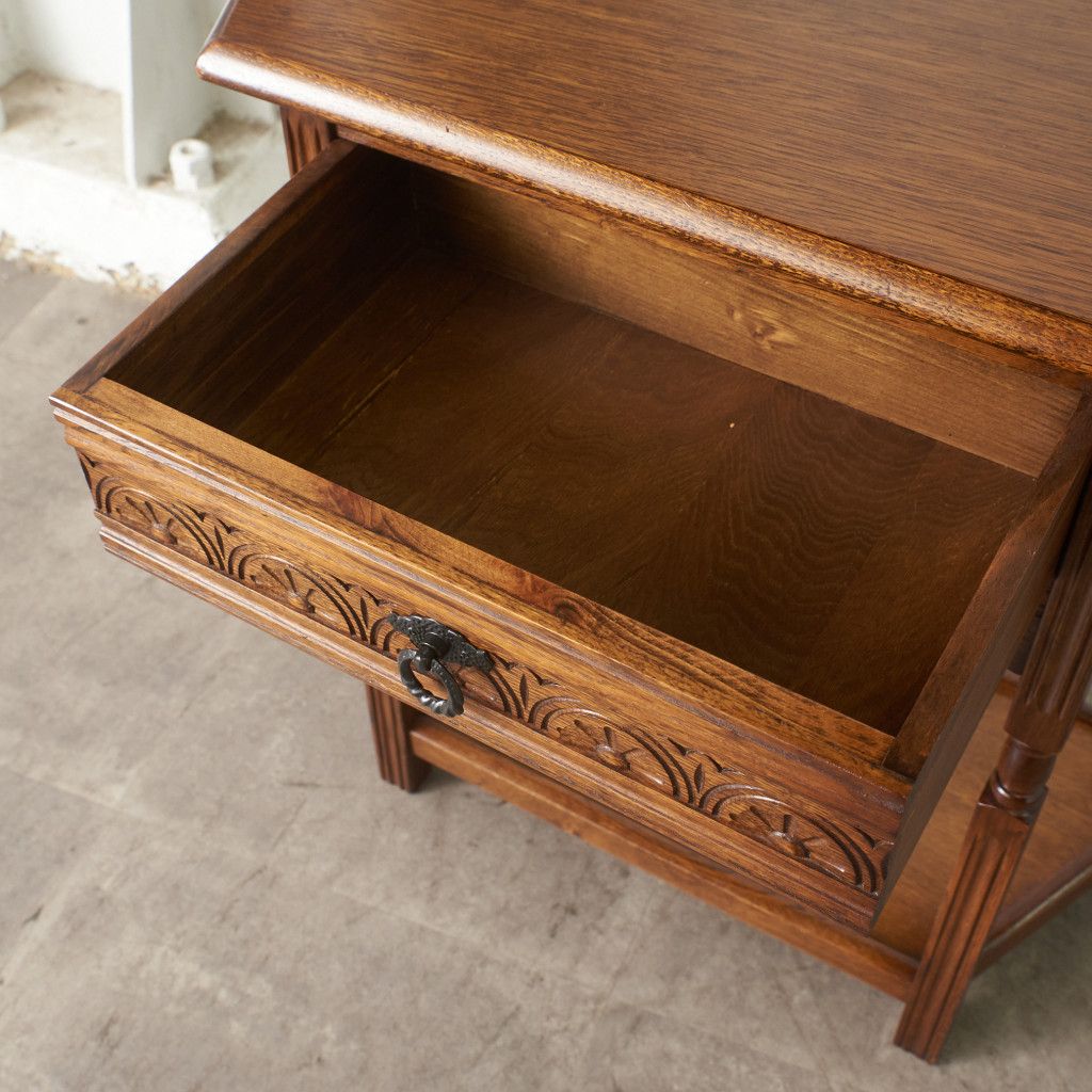 Old Charm サイド キャビネット オーク サイドテーブル 飾り台 花台