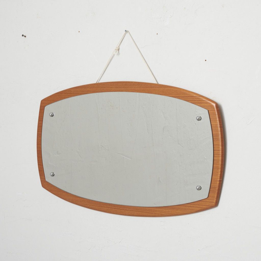 イギリス ヴィンテージ ウォールミラー 木製 シンプル ミッド