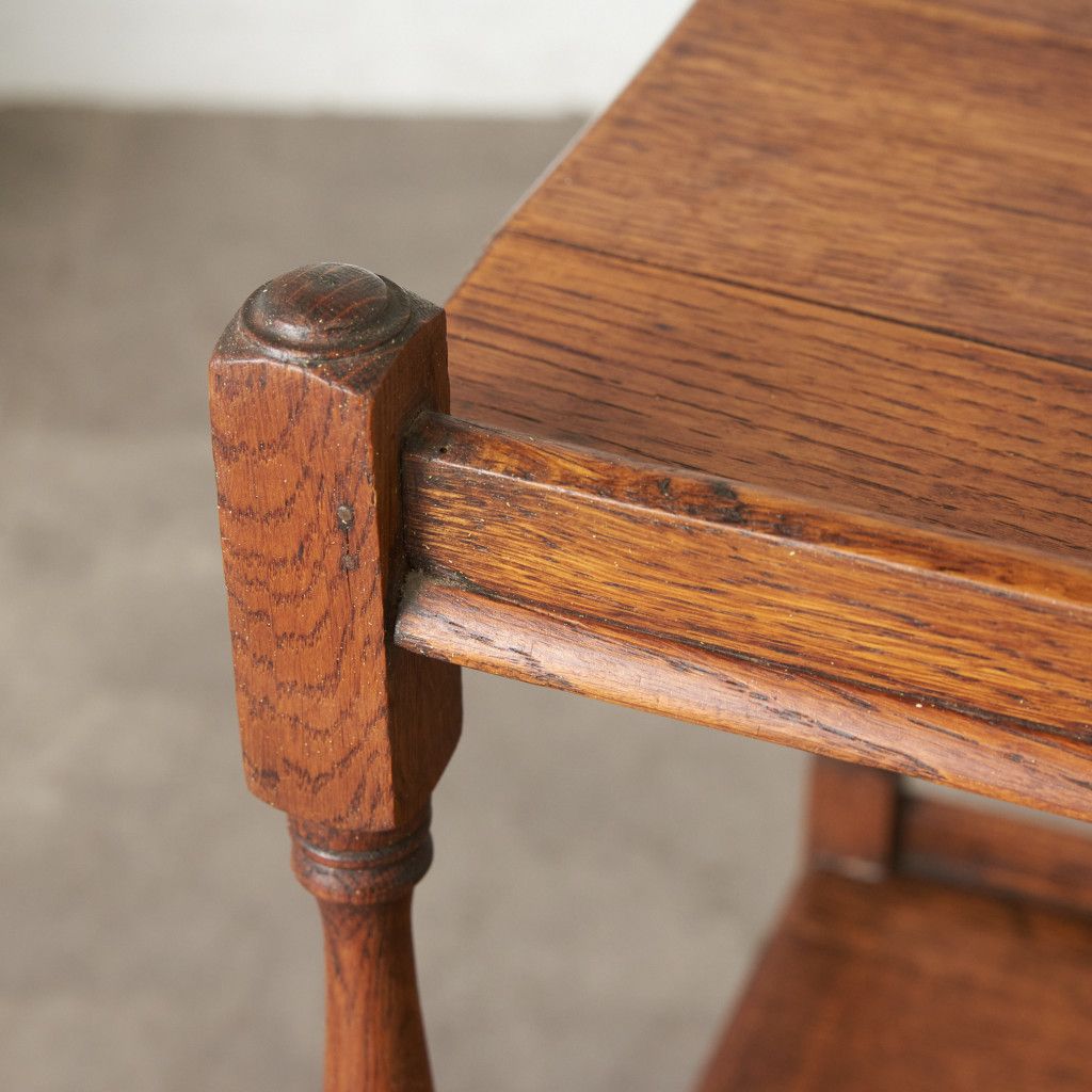 英国 アンティーク トロリー ワゴン オーク 無垢材 キャスター サイド