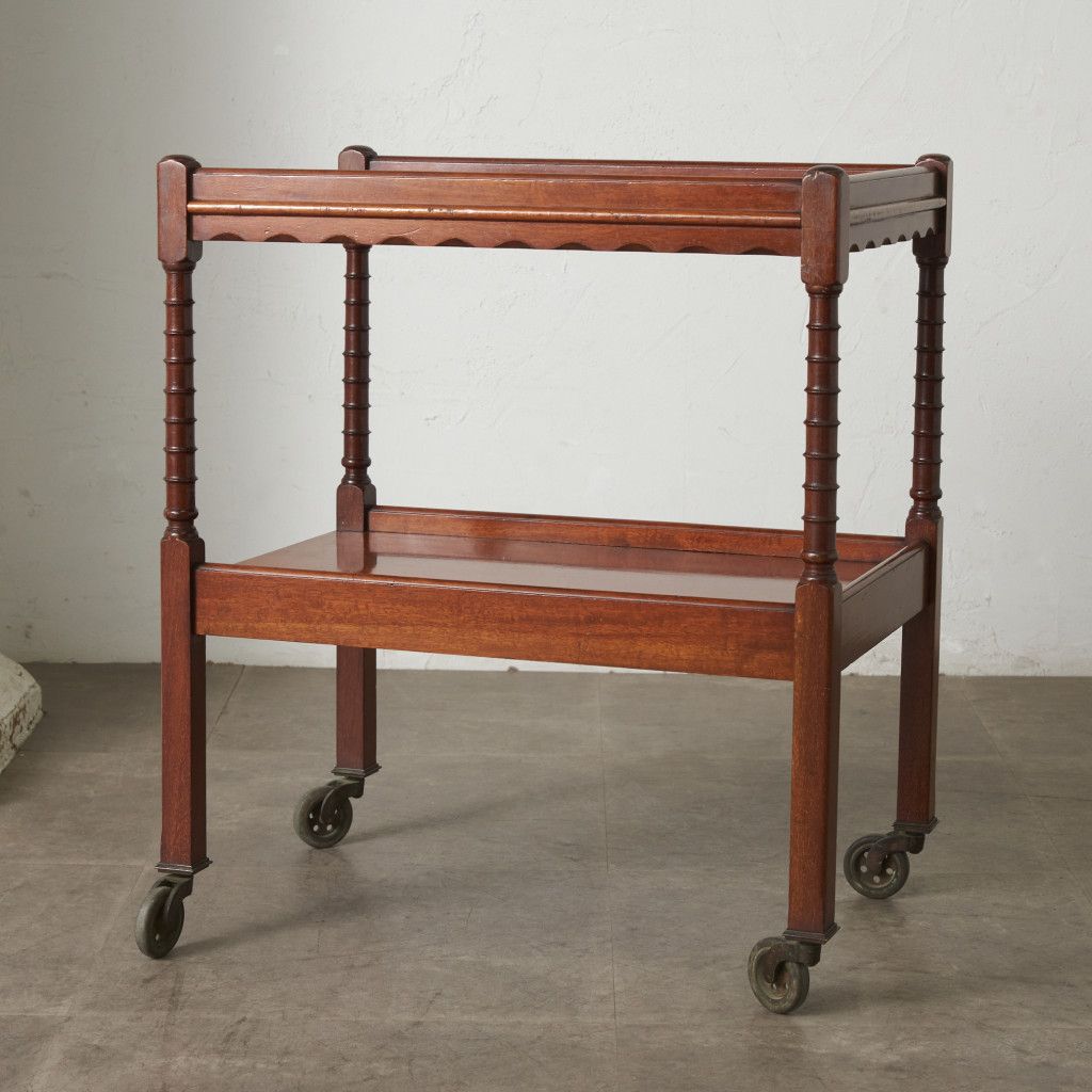 英国 クラシック トロリー ワゴン トレイ マホガニー キッチンワゴン