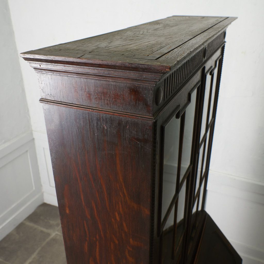 英国 アンティーク ブックビューロー 机 オーク デスク 木製