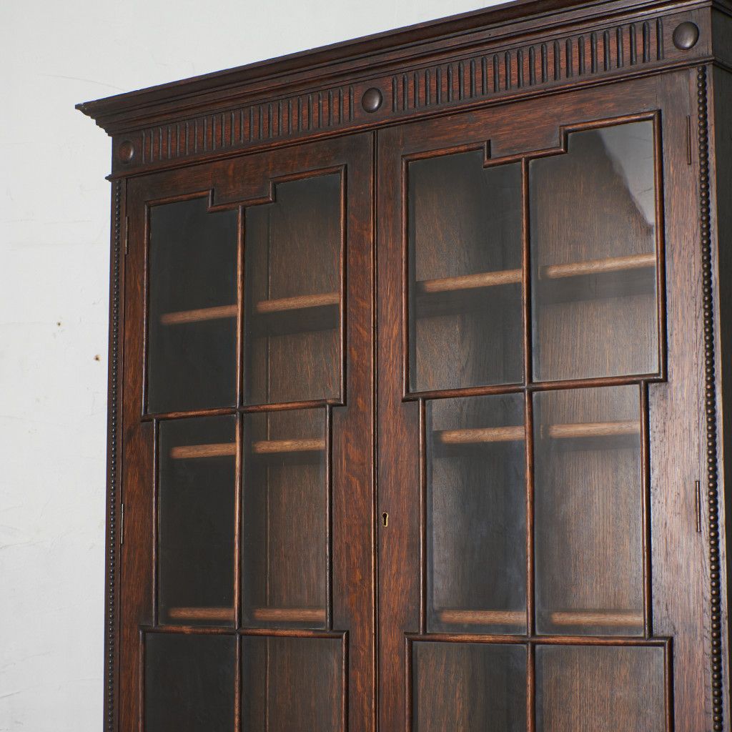 英国 アンティーク ブックビューロー 机 オーク デスク 木製