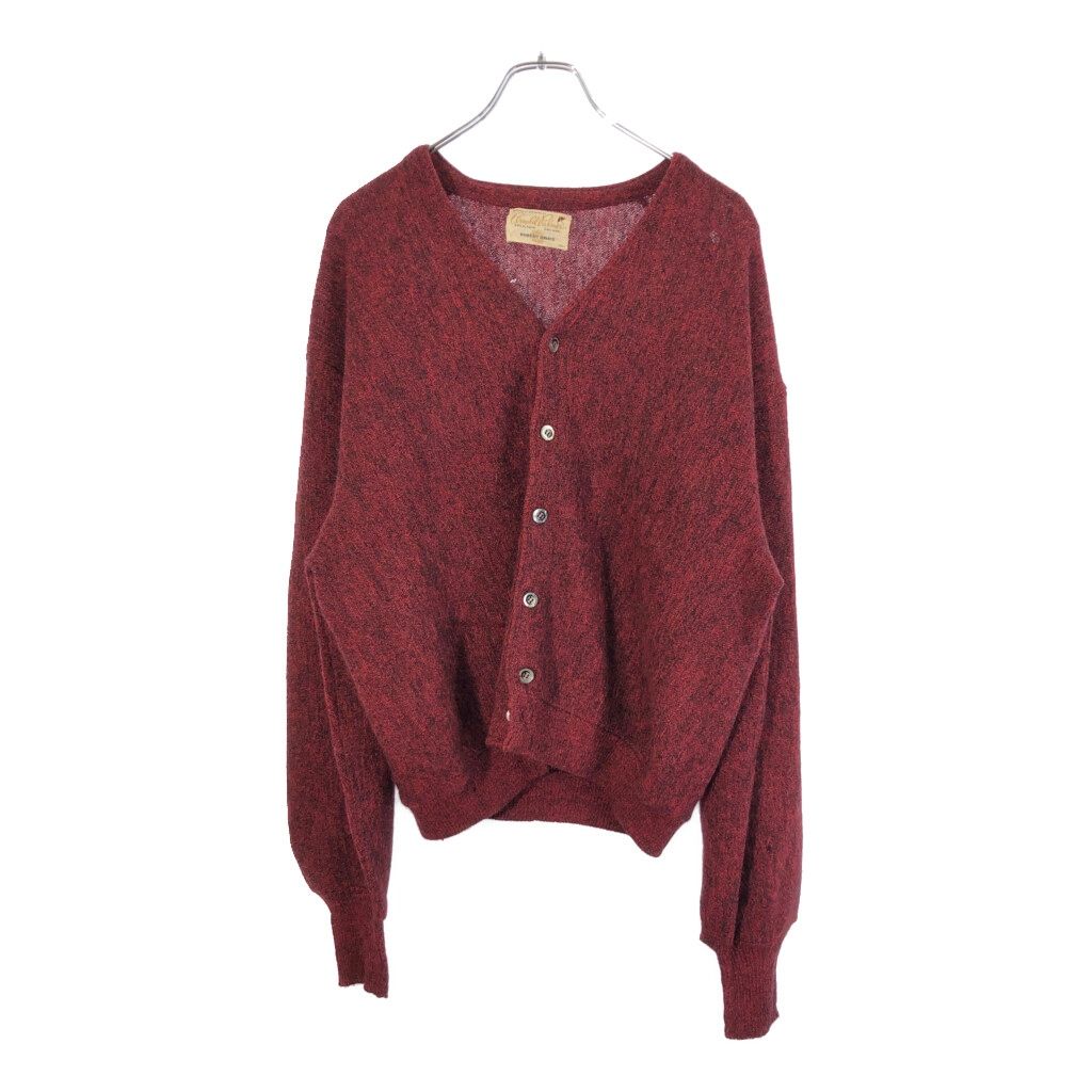 70s ARNOLDPALMER ROBERTBRUCE アルパカ混カーディガン 古着 70s USA製 Arnold Palmer Robert Bruce ブラック ソリッド