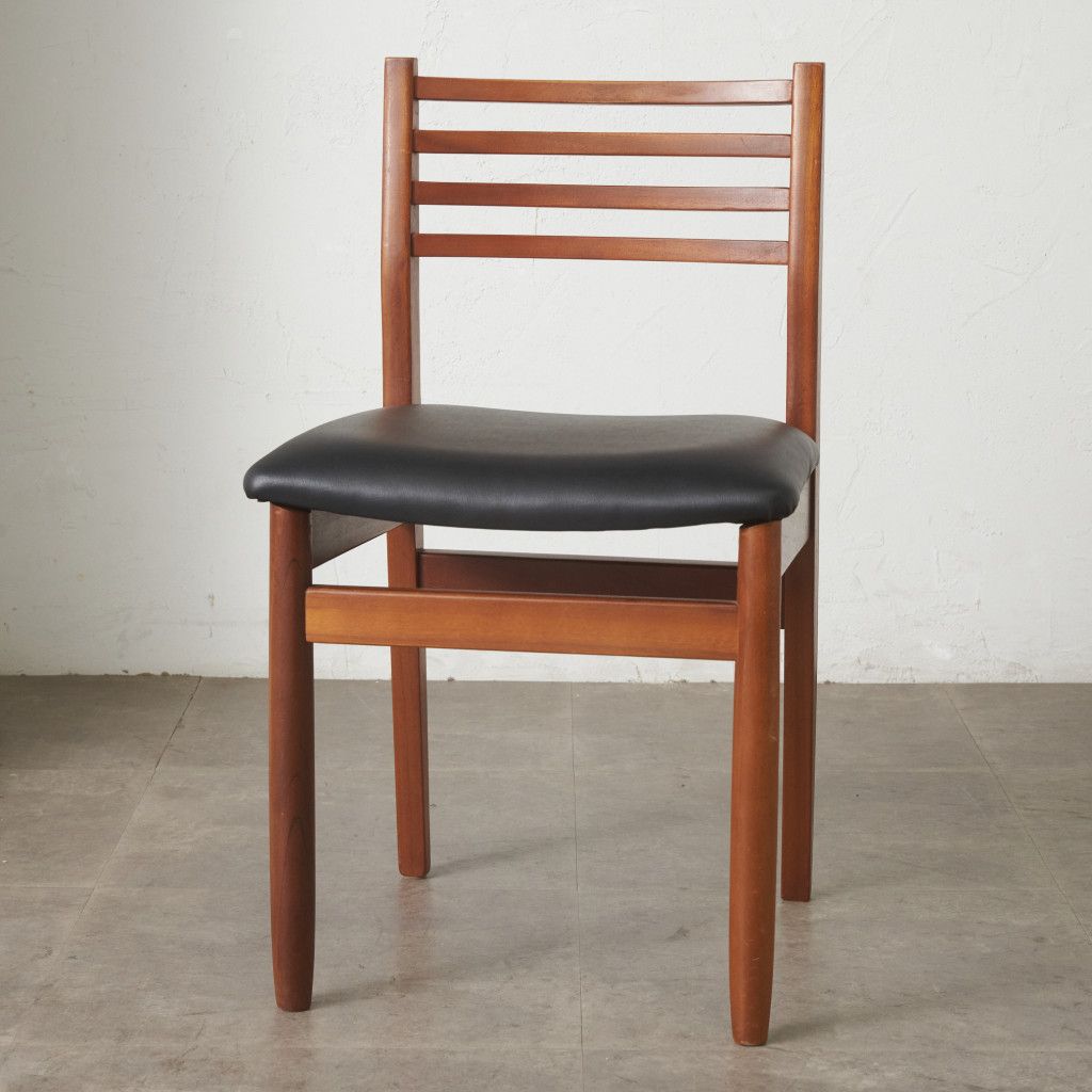 ②】ラダーバックチェア ヴィンテージ オーク材 無垢材 民芸家具 ②