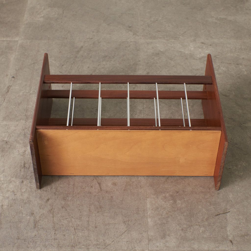 英国 ヴィンテージ マガジンラック 雑誌入れ 木製 マガジンスタンド