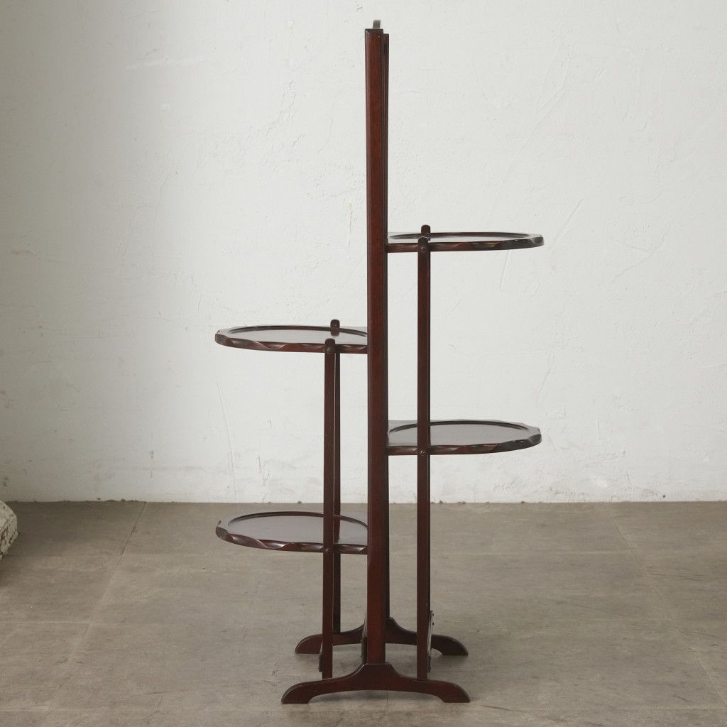 英国 クラシック ケーキスタンド マホガニー 折畳み式 サイドテーブル