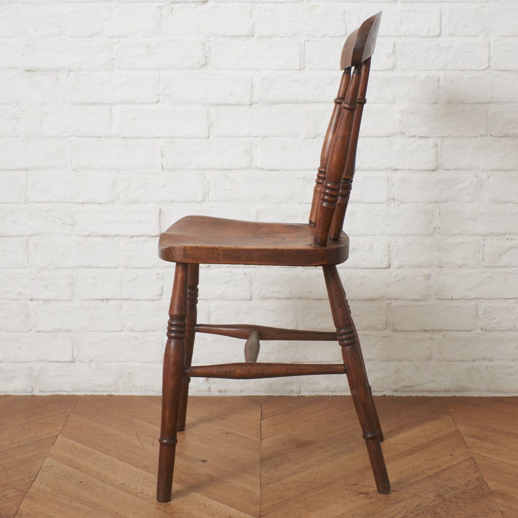 希少　英国製　スピンドルチェア　スラットチェア　イギリス製 英国 アンティーク キッチンチェア エルム 無垢材 チェア 椅子