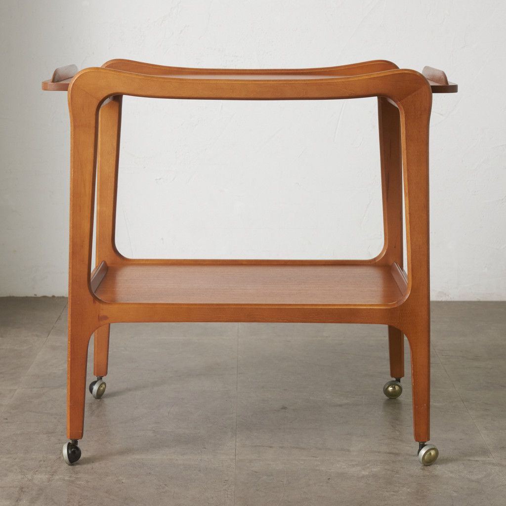 英国 ヴィンテージ トロリー ワゴン チーク キャスター キッチンワゴン