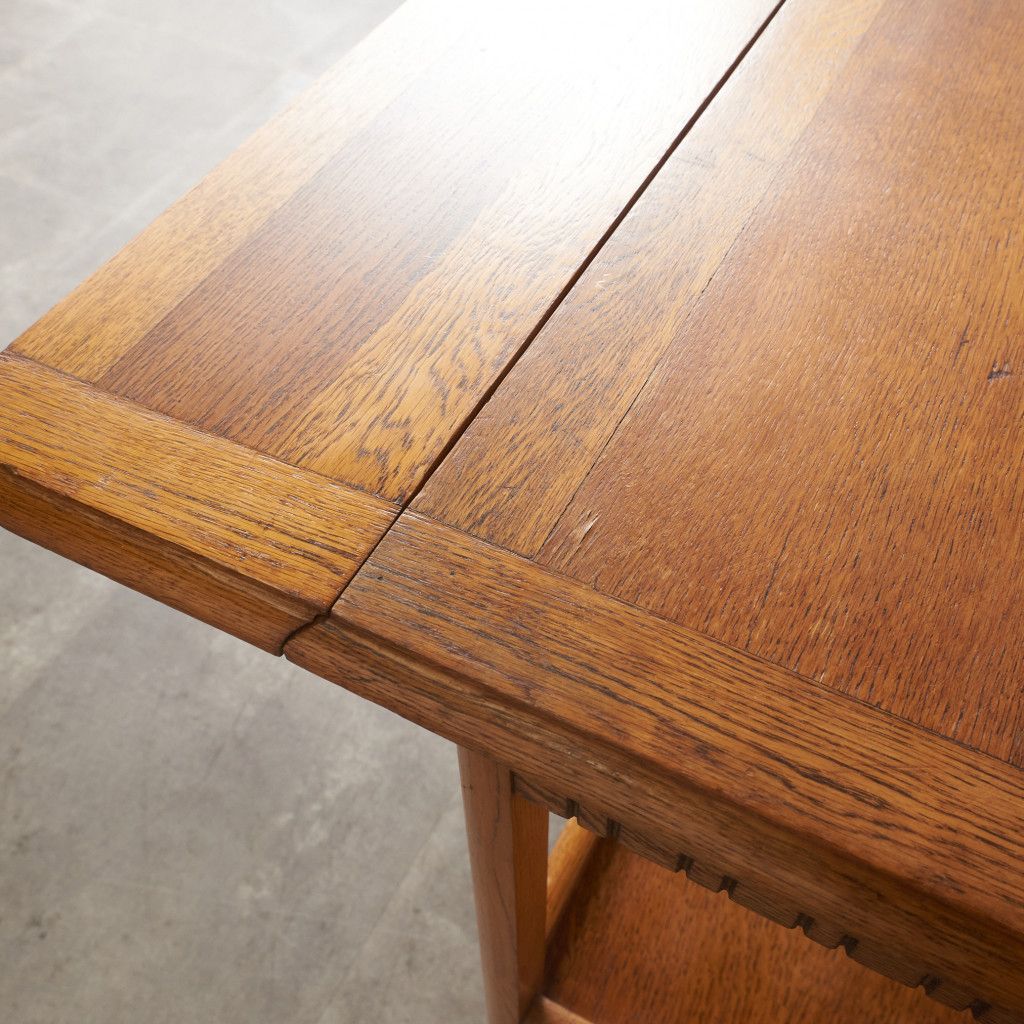 英国 アンティーク ティートローリー ドロップリーフ 木製 オーク 拡張